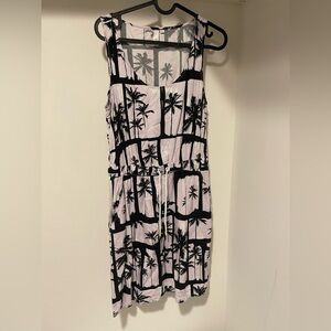 Q/S Palm Tree Print Sleeveless Swim Coverup